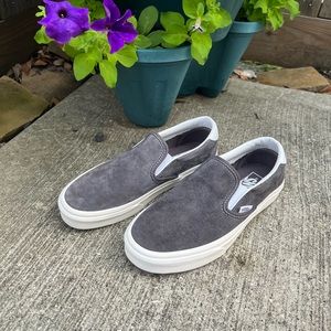 Vans Slip On 59 Suede Gray / Snow White Size 7.5 Women’s & Size 6 Men’s
